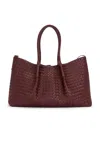 Bottega Veneta New Tote Bag In Madder Brown  Lunar  & Muse Brass