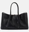 Bottega Veneta New Tote Intrecciato Large Leather Tote Bag In Black-gold