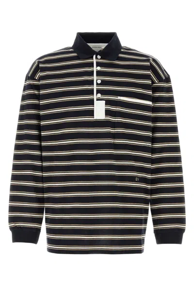 Bottega Veneta Piquet Polo Shirt Oversize Stripes Pocket In Multi