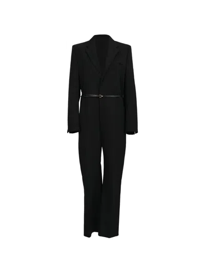 Pre-owned Bottega Veneta Notch-lapel Tuxedo Jumpsuit In Black
