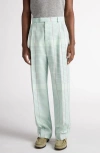 Bottega Veneta Notebook Wool Twill Trousers In 3883 Dewdrop/pink/blue