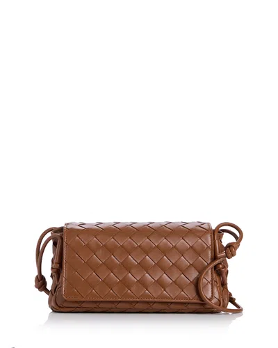 Bottega Veneta Notturno Intrecciato Leather Pouch In Brown