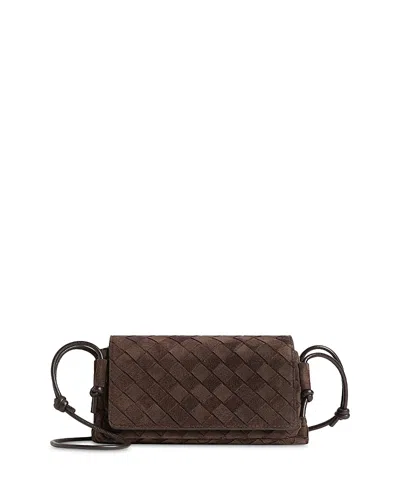 Bottega Veneta Notturno Intrecciato Suede Pouch