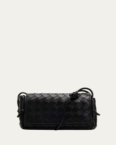 Bottega Veneta Notturno Nappa Leather Shoulder Bag In Black