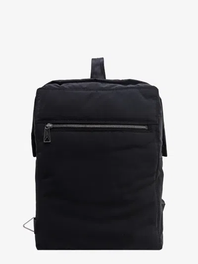 Bottega Veneta Solid Color Backpack With Zip And Snap Buttons Closure In Black