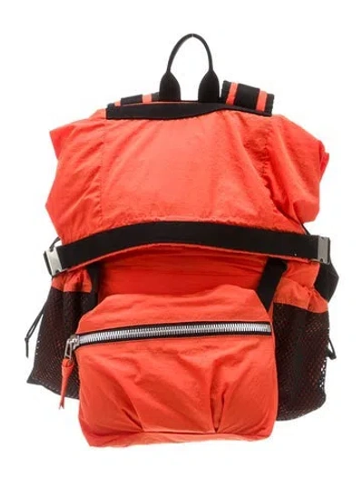 Pre-owned Bottega Veneta Nylon Backpack In Orange