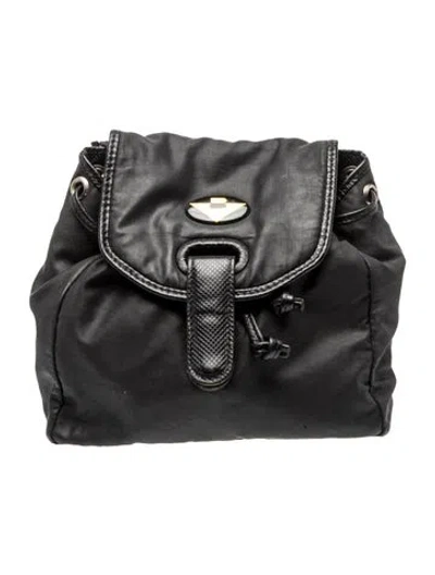 Pre-owned Bottega Veneta Nylon Backpack Vintage In Black