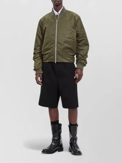 Bottega Veneta Relaxed Fit Padded Satin Nylon Bomber Jacket 46 In Green