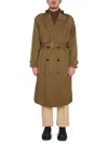 Bottega Veneta Men's Nylon Folding Trench Coat In Military Green