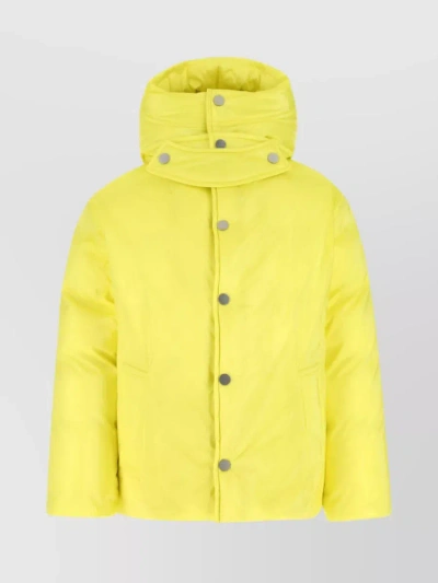 Bottega Veneta Nylon Hooded Jacket With Adjustable Hem And Cuffs In Yellow