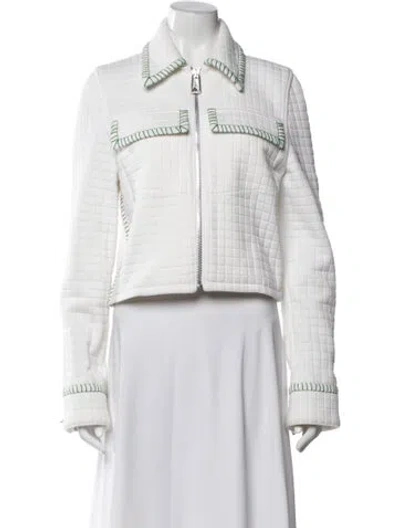 Pre-owned Bottega Veneta Nylon Jacket In White