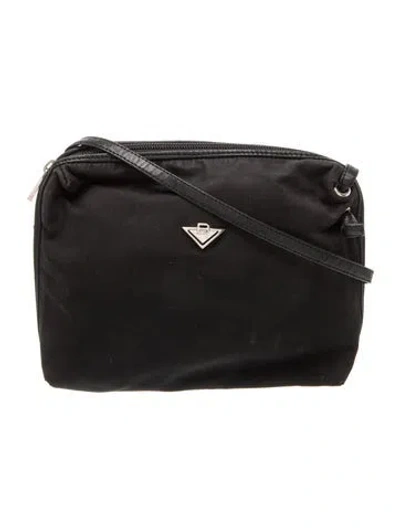Pre-owned Bottega Veneta Nylon Messenger Bag Vintage In Black