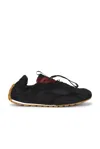 Bottega Veneta Black Fabric And Suede Orbit Flash Sneakers In Black