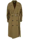 Bottega Veneta Men Nylon Folding Trench Coat In Militare