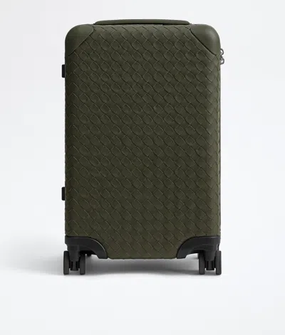 Bottega Veneta Odyssey Intrecciato Cabin Suitcase In Bark Green