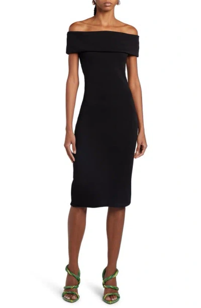 Bottega Veneta Women Off-the-shoulder Midi Dress In Black