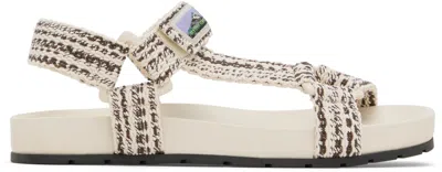Bottega Veneta Off-white & Brown Trip Sandals In 9142 Seas Salt