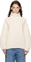 Bottega Veneta Off-white Compact Cotton Turtleneck In 9071 Chalk