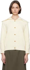 Bottega Veneta Women Cream Stretch Cotton Blend Cardigan In Neutral
