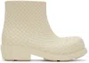 Bottega Veneta Off-white Fireman Ankle Boots In 9031 Sea Salt