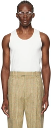 BOTTEGA VENETA OFF-WHITE RIB TANK TOP