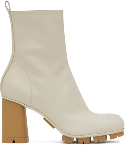 Bottega Veneta Shore 70 Nappa Leather Ankle Boots In White