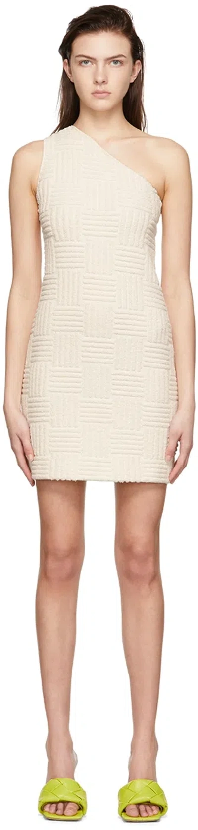 BOTTEGA VENETA OFF-WHITE TOWELLING SHORT DRESS