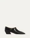 Bottega Veneta Okinawa Leather Monk Square-toe Loafers In Black