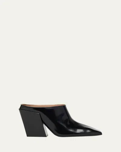 Bottega Veneta Okinawa Leather Square-toe Mules In Black