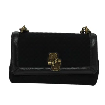 Pre-owned Bottega Veneta Olimpia Black Cotton Shoulder Bag ()