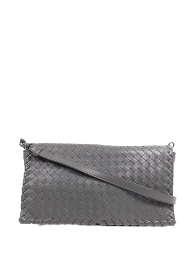Pre-owned Bottega Veneta Olimpia Intrecciato Cross Body Bag In Gray