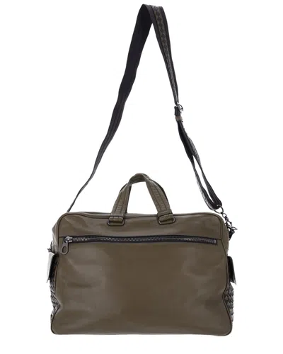 Bottega Veneta Olive Intrecciato Leather Convertible Briefcase (authentic Pre-  Loved) In Brown