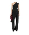 Bottega Veneta Draped Asymmetric Crepe One-shoulder Top In Black