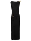Bottega Veneta Asymmetric Hem Viscose Jersey Dress In Black