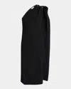 Bottega Veneta Robe En Crêpe De Viscose Et Laine In Nero