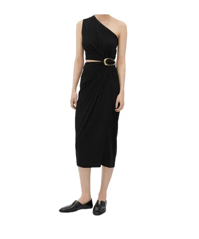 BOTTEGA VENETA BOTTEGA VENETA BUCKLE DETAILED SLEEVELESS MIDI DRESS