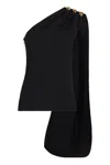 Bottega Veneta Top In Crepe Di Lana E Viscosa Con Dettaglio Knot