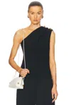Bottega Veneta Top In Crepe Di Lana E Viscosa Con Dettaglio Knot In Black