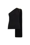 Bottega Veneta Top In Crepe Di Lana E Viscosa Con Dettaglio Knot In Black