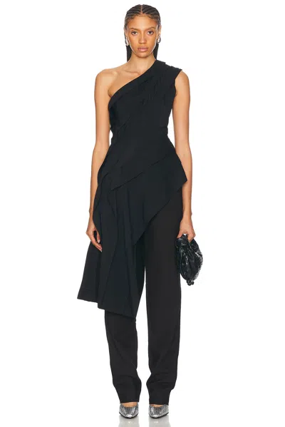 Bottega Veneta One Shoulder Top In Schwarz