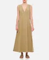 Bottega Veneta Open-back Compact Cotton Dress In Beige