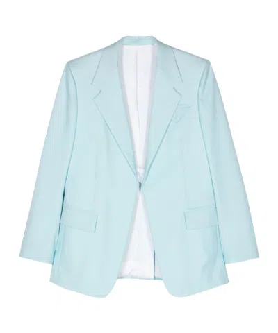 Bottega Veneta Open-front Wool Blazer In Blue