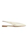 Bottega Veneta 'sofia' White Slingback Ballerinas With Elastic Back In Leather Woman In White
