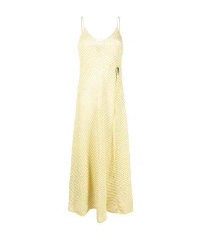BOTTEGA VENETA STRIPE-PATTERN OPEN-KNIT MAXI DRESS