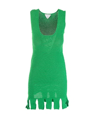 Bottega Veneta Open-knit Fringed-hem Dress