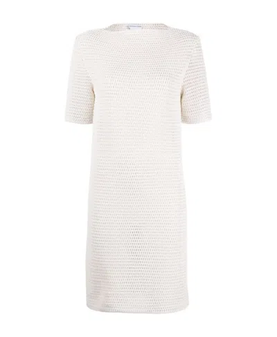 Bottega Veneta Open-knit Minidress In White