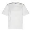 Bottega Veneta Crew Neck Cotton T-shirt With Popeline Lining In White