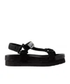 Bottega Veneta Trip Nylon Tech Slingback Sandals In Black