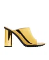 Bottega Veneta Open Toe High Heel Slippers In Yellow