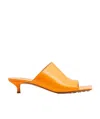 Bottega Veneta Orange Stretch Heeled Sandals In Orange